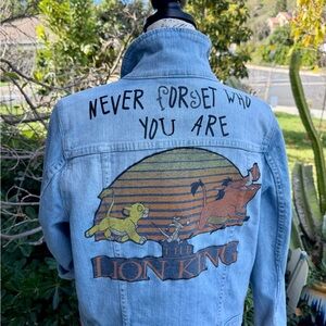 Lane Bryant Blue Jean Jacket with Lion King Design